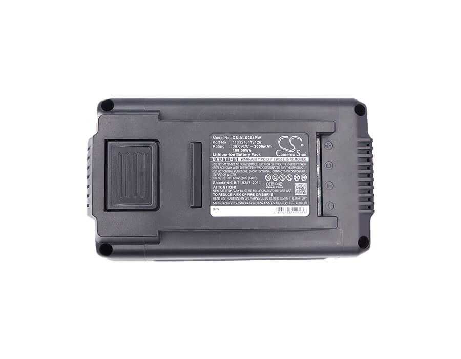36.0V, 3000mAh, Li-ion Battery fits Al-ko, 38.4 Li Akku-rasenm?her, 38.4 Li Comfort, 108Wh