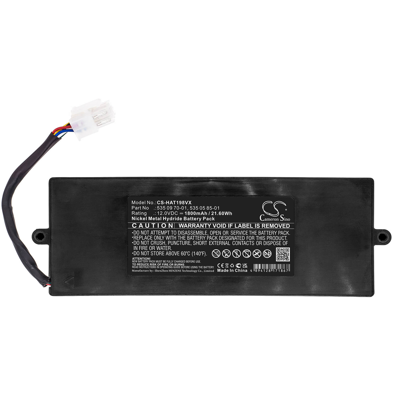 12.0V, 1800mAh, Ni-MH Battery fits Husqvarna, Solar Mower 1999-02, Solar Mower 2000-02, 21.6Wh