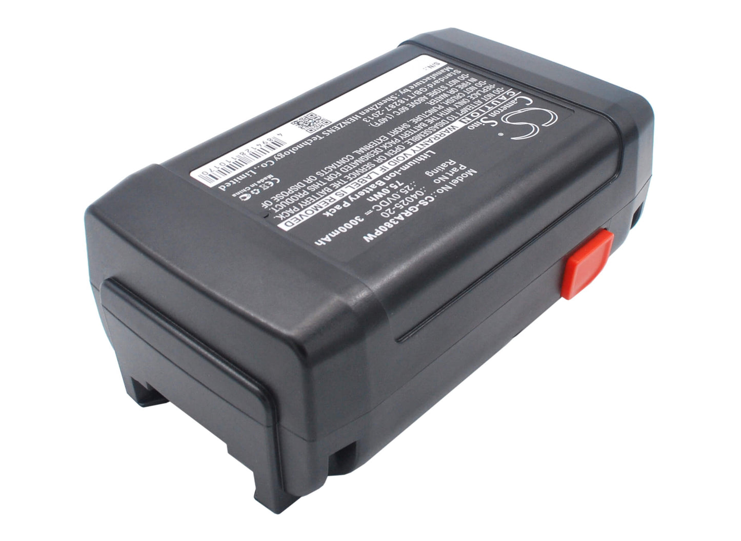 25.0V, 3000mAh, Li-ion Battery fits Gardena, 648872, Accu-spindelmaher 380 Li, 75Wh