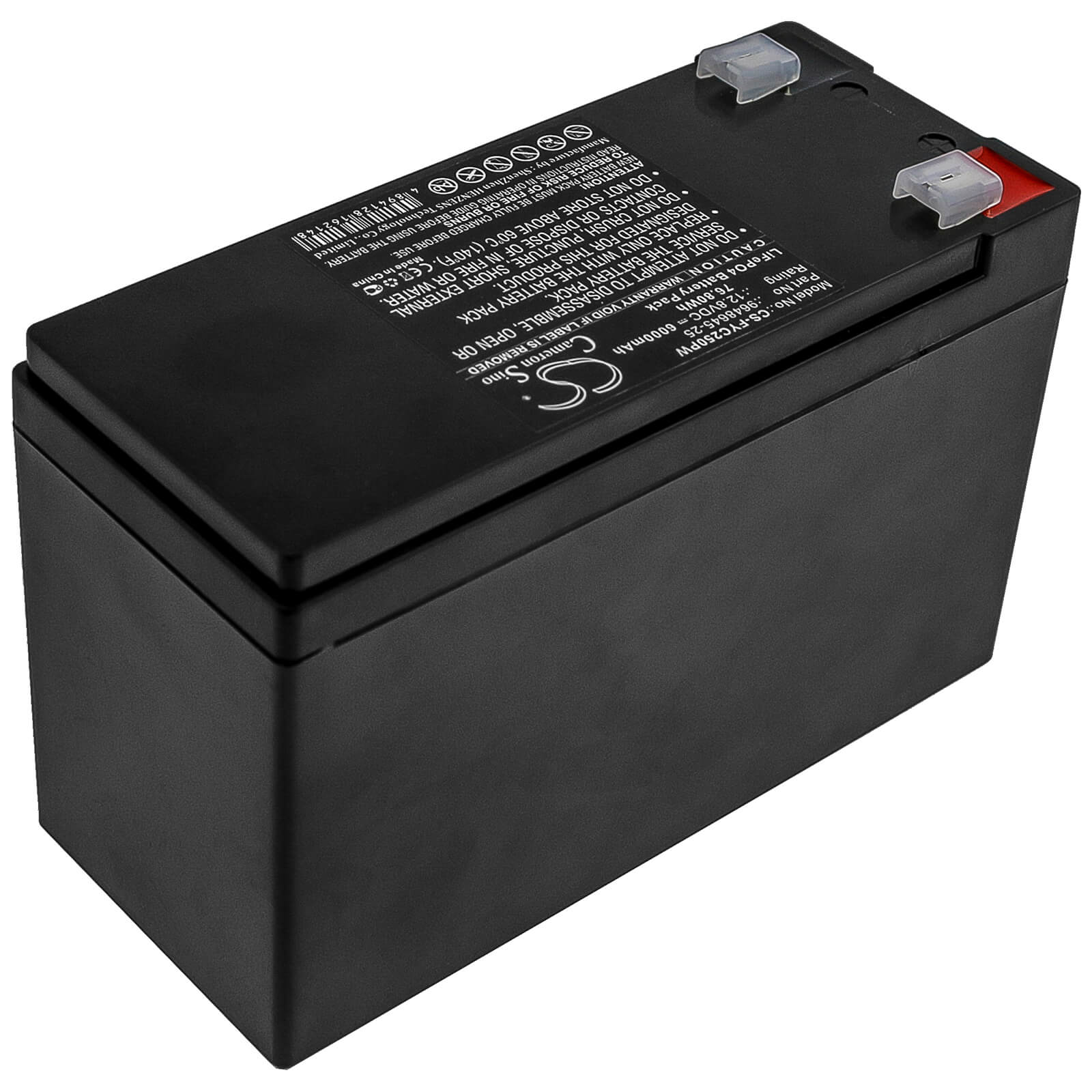 12.8V, 6000mAh, LiFePO4 Battery fits Flymo, Contour Powerplus Cordless Cct, Contour Powerplus Cordless Cct, 76.8Wh