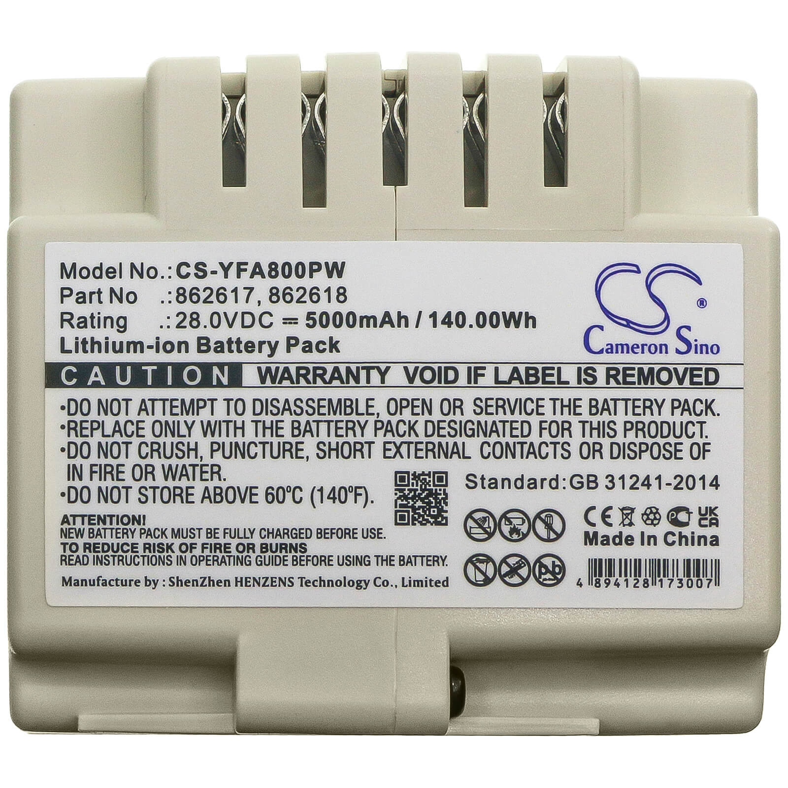 28.0V, 5000mAh, Li-ion Battery fits Florabest, Fmr600 A1, Fmr600a1, 140Wh