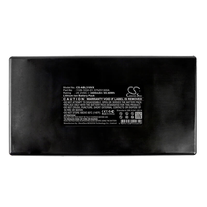 25.2V, 3400mAh, Li-ion Battery fits Zucchetti, 075z01300a, 85.68Wh