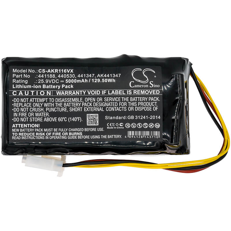 25.9V, 5000mAh, Li-ion Battery fits Al-ko, 119511, 440530, 129.5Wh