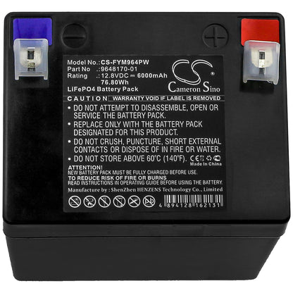 12.8V, 6000mAh, LiFePO4 Battery fits Flymo, Sabre Blow Attachment, Sabre Blow Attachment (9646619, 76.8Wh