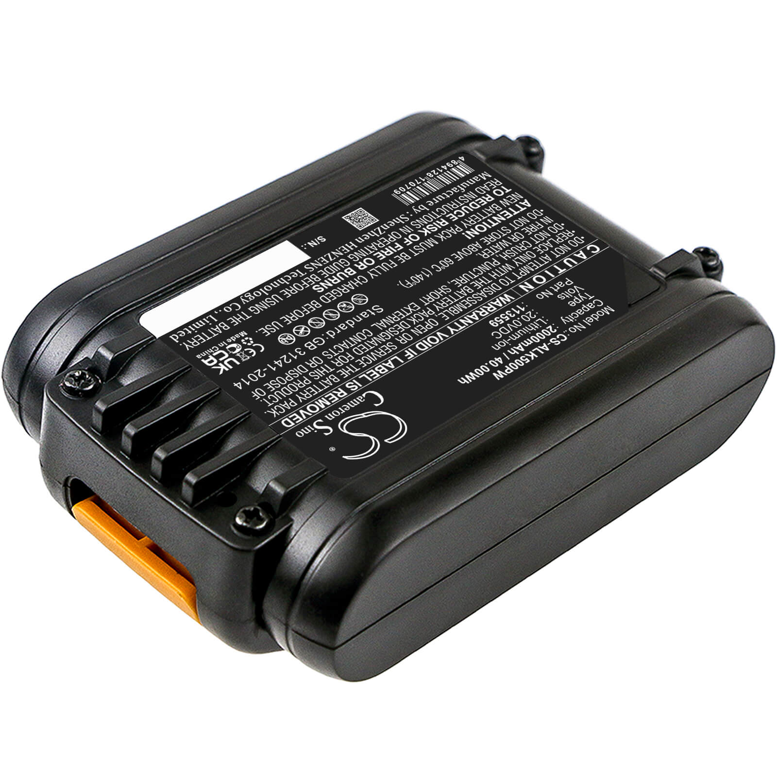 20.0V, 2000mAh, Li-ion Battery fits Al-ko, Easy Flex 34.8 Li Lawnmower, Easy Flex Csa 2020, 40Wh
