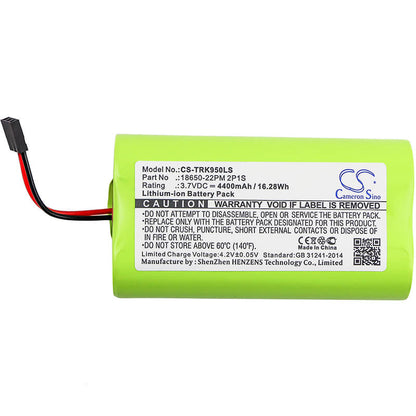 3.7V, 4400mAh, Li-ion Battery fits Trelock, Ls 950, Ls950, 16.28Wh