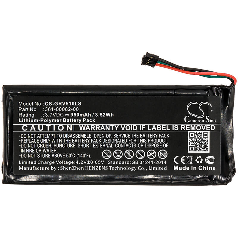 3.7V, 950mAh, Li-Polymer Battery fits Garmin, 010-01951-00, Rtl510, 3.515Wh