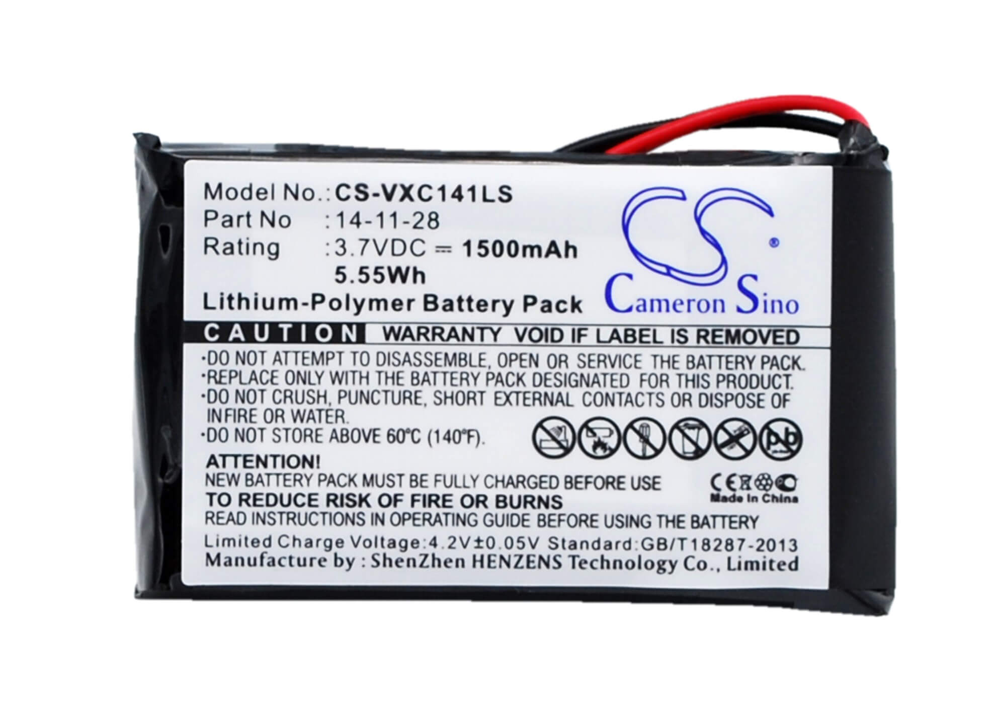 3.7V, 1500mAh, Li-Polymer Battery fits Vancouver, Vancouver/xc-141k, 5.55Wh