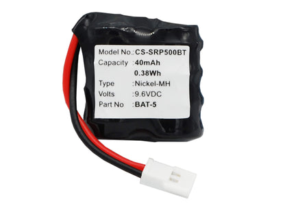 9.6V, 40mAh, Ni-MH Battery fits Scorpio, Sr-i500, Sr-i600, 0.384Wh