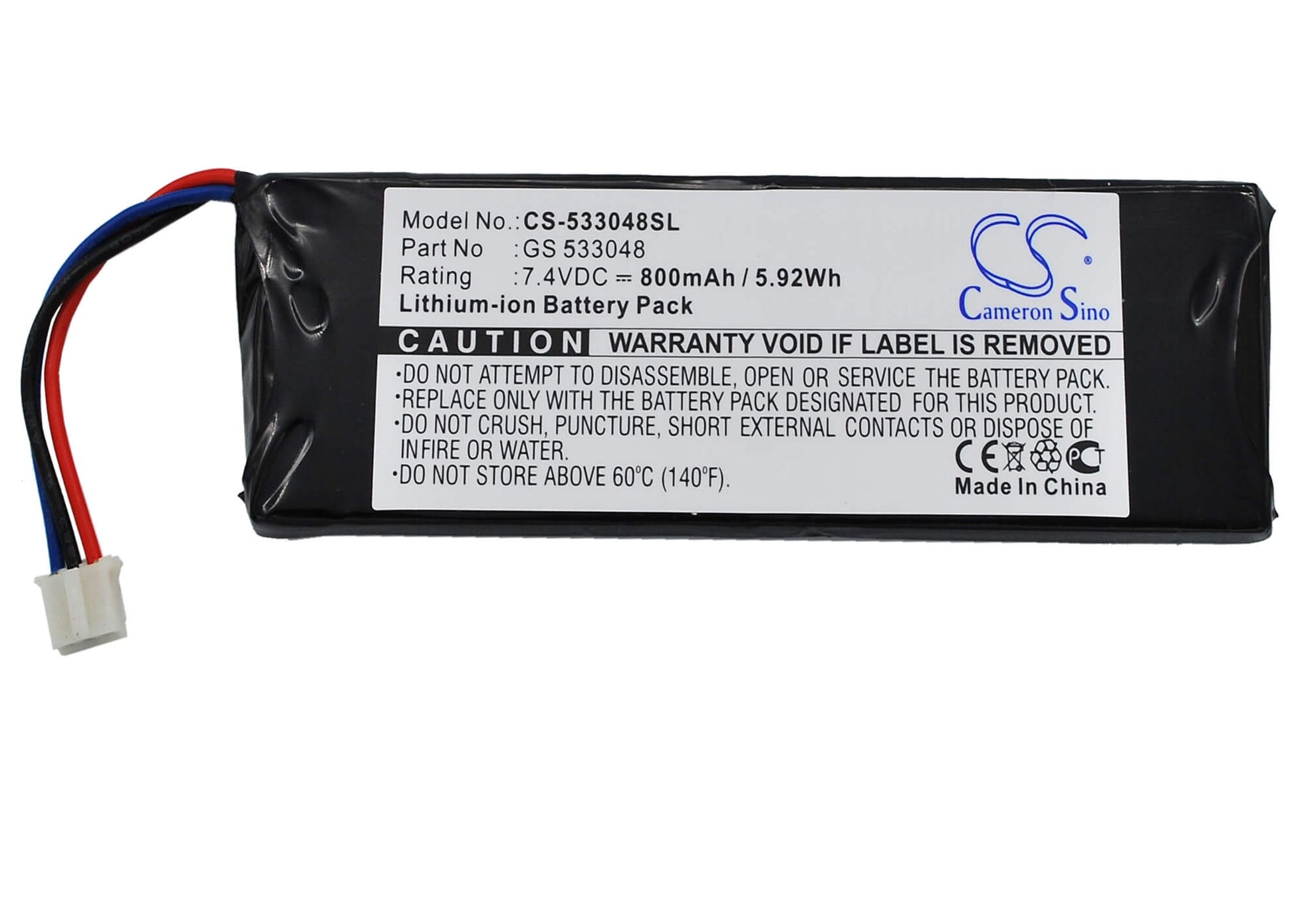 7.4V, 800mAh, Li-ion Battery fits Sonstige, X Drive Mp3 Player, 5.92Wh