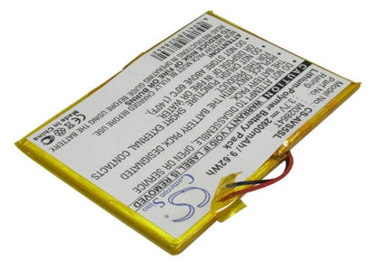 3.7V, 2600mAh, Li-Polymer Battery fits Archos, 5 60gb, 9.62Wh
