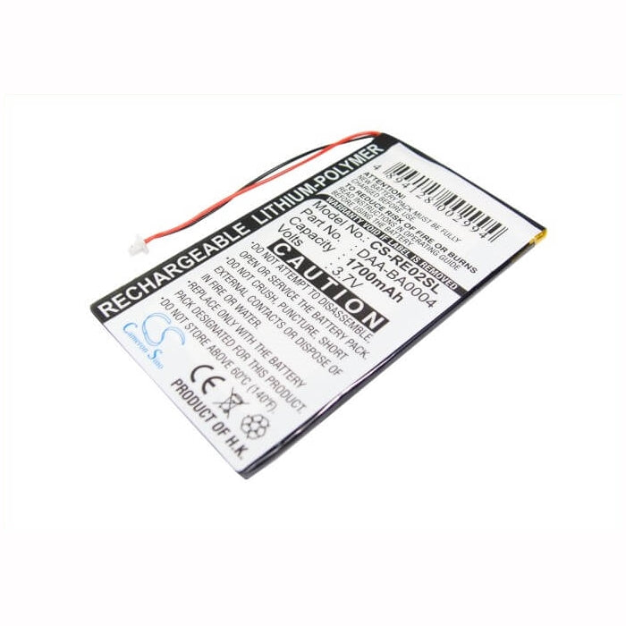 3.7V, 1700mAh, Li-Polymer Battery fits Creative, Dap-hd0014, Labs Nomad Jukebox Zentouch, 6.29Wh