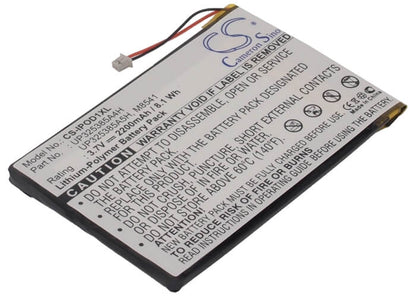 3.7V, 2200mAh, Li-Polymer Battery fits Apple, 2nd Generation, Ipod 1st, 8.14Wh