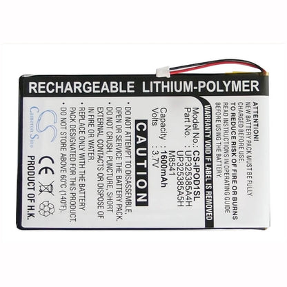 3.7V, 1600mAh, Li-Polymer Battery fits Apple, 2nd Generation, Ipod 1st, 5.92Wh