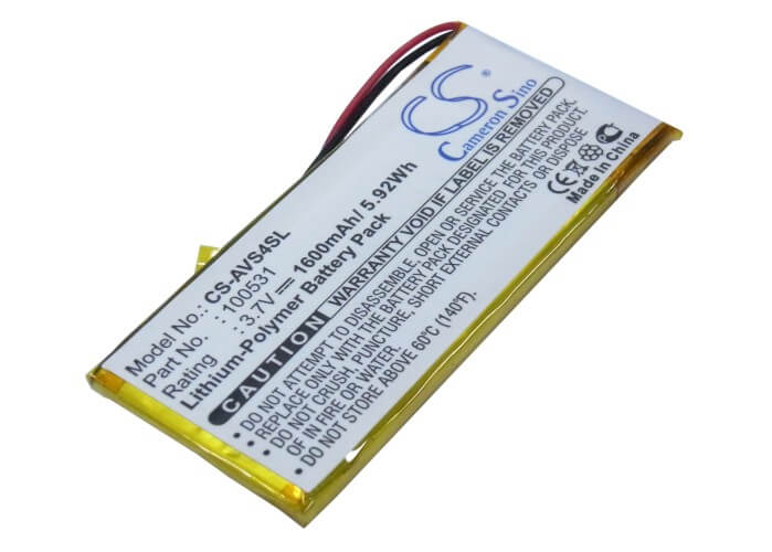 3.7V, 1600mAh, Li-Polymer Battery fits Archos, 43 Vision, 43 Vision Eu, 5.92Wh