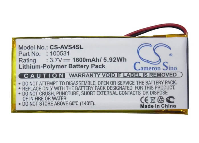 3.7V, 1600mAh, Li-Polymer Battery fits Archos, 43 Vision, 43 Vision Eu, 5.92Wh