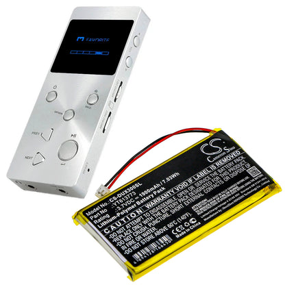 3.7V, 1900mAh, Li-Polymer Battery fits Xduoo, X3, 7.03Wh