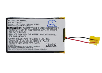 3.7V, 1400mAh, Li-ion Battery fits Archos, Gmini Xs18s, Gmini Xs200, 5.18Wh