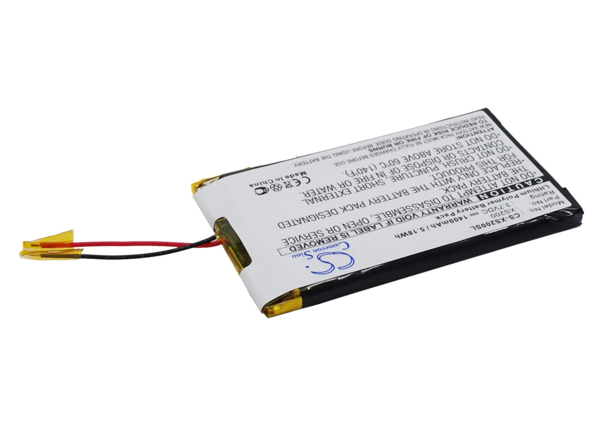3.7V, 1400mAh, Li-ion Battery fits Archos, Gmini Xs18s, Gmini Xs200, 5.18Wh