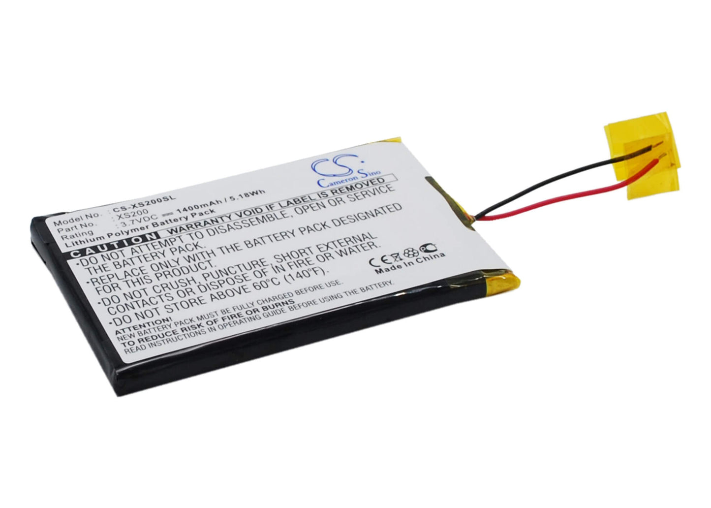 3.7V, 1400mAh, Li-ion Battery fits Archos, Gmini Xs18s, Gmini Xs200, 5.18Wh