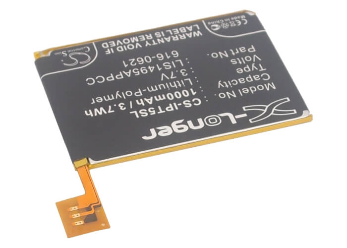 3.7V, 1000mAh, Li-Polymer Battery fits Apple, Ipod Touch 5, Ipod Touch 5th Generation, 3.7Wh
