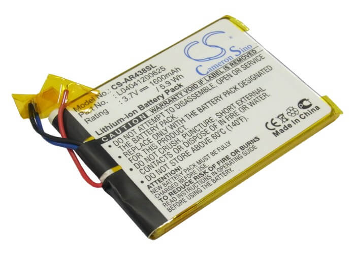 3.7V, 1600mAh, Li-Polymer Battery fits Archos, 43 Internet Tablet, 8300, 5.92Wh