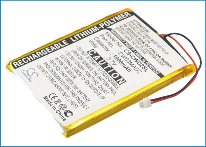 3.7V, 1800mAh, Li-ion Battery fits Cowon, D2 2gb, D2 4gb, 6.66Wh