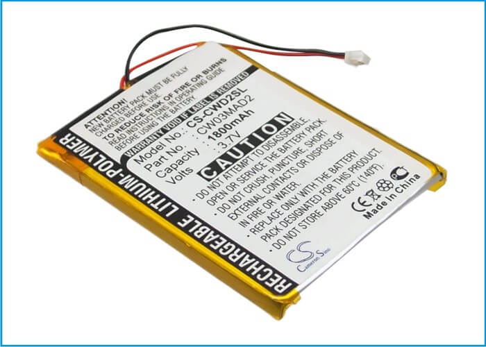 3.7V, 1800mAh, Li-ion Battery fits Cowon, D2 2gb, D2 4gb, 6.66Wh
