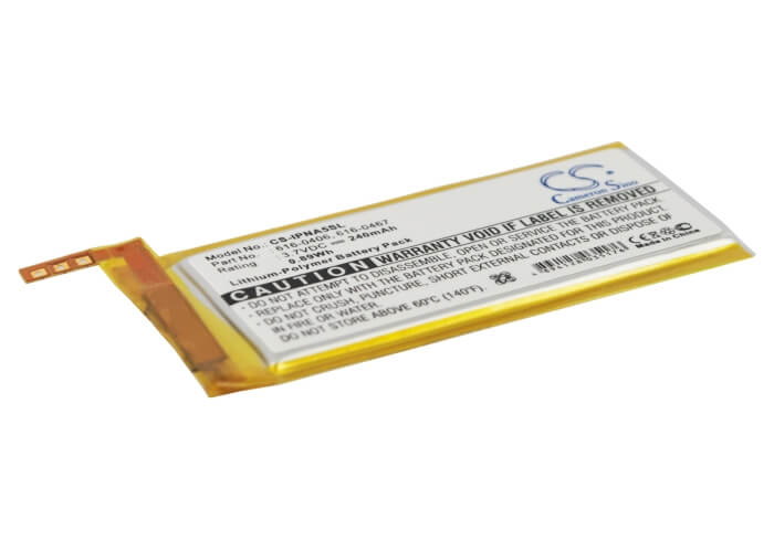 3.7V, 240mAh, Li-Polymer Battery fits Apple, Ipod Nano 5th, 0.888Wh