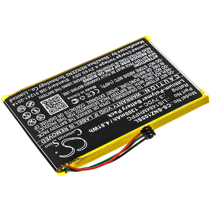 3.7V, 1300mAh, Li-Polymer Battery fits Sony, Nwz-z1050, Nwz-z1050n, 4.81Wh