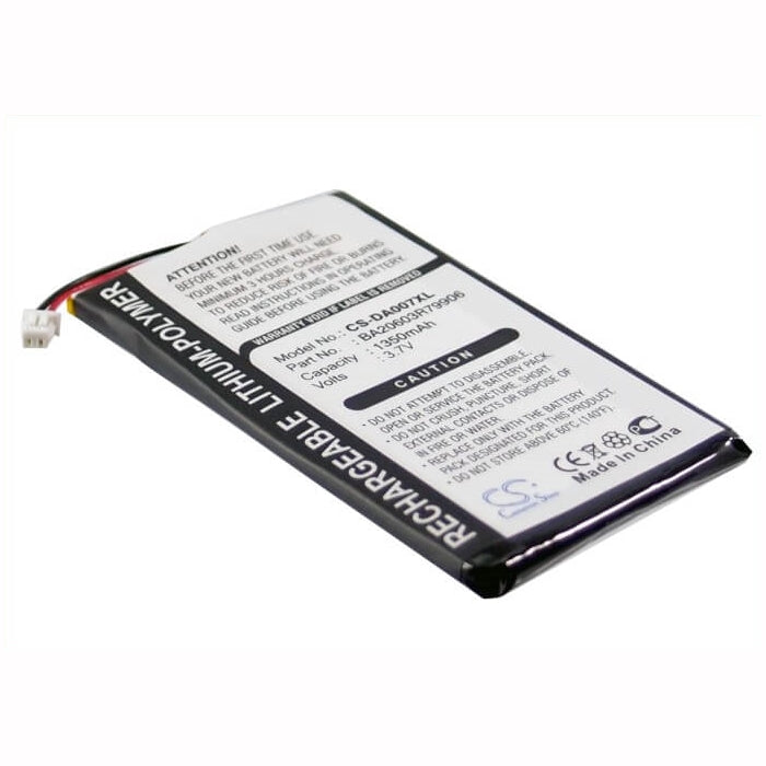 3.7V, 1350mAh, Li-Polymer Battery fits Creative, Zen Neeon, Zen Neeon 2, 4.995Wh