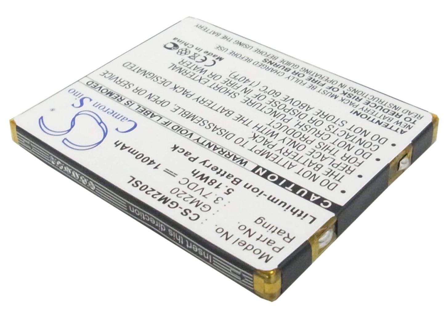3.7V, 1400mAh, Li-ion Battery fits Archos, Gmini 220, 5.18Wh