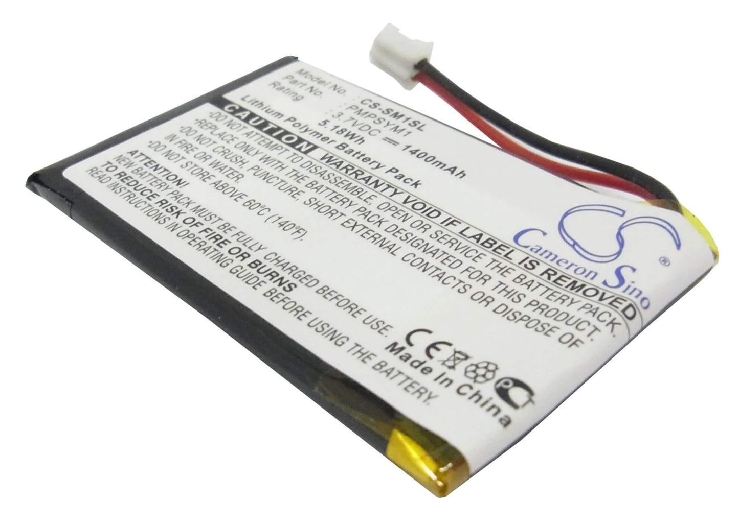 3.7V, 1400mAh, Li-Polymer Battery fits Sony, Hdd Photo Storage, Hdps-m1, 5.18Wh