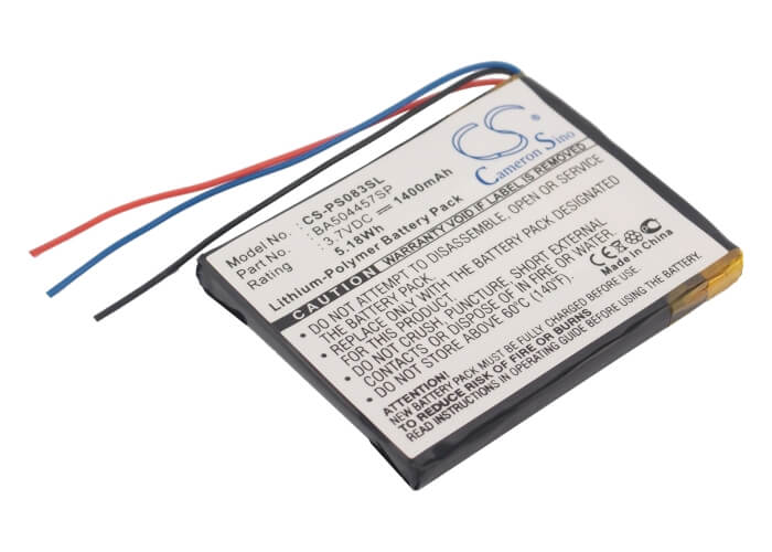 3.7V, 1400mAh, Li-Polymer Battery fits Philips, Gogear Muse, Sa2mus16s/02, 5.18Wh