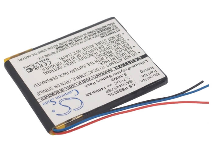 3.7V, 1400mAh, Li-Polymer Battery fits Philips, Gogear Muse, Sa2mus16s/02, 5.18Wh
