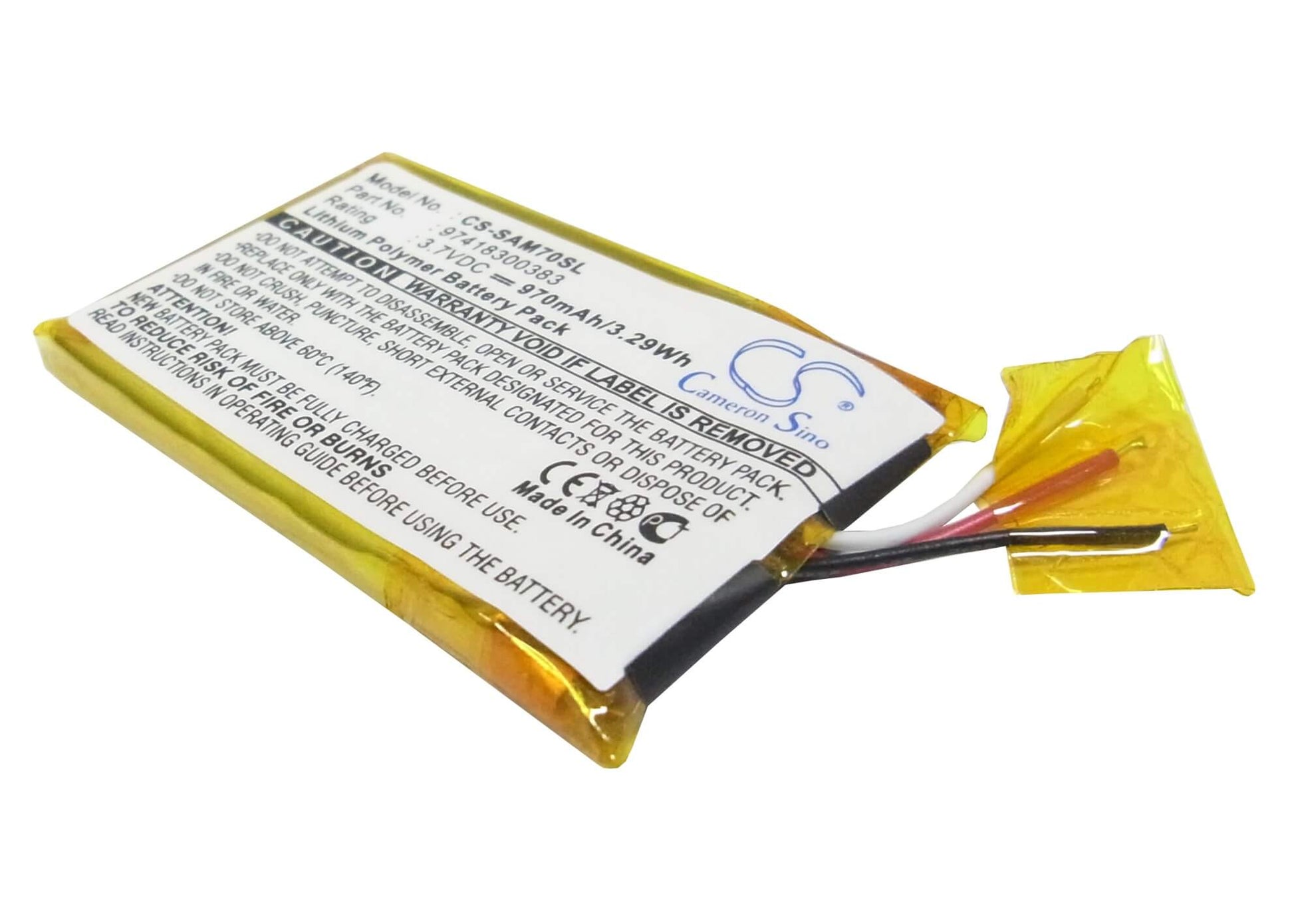 3.7V, 970mAh, Li-Polymer Battery fits Sony, Mx-m70, Mx-m75, 3.589Wh