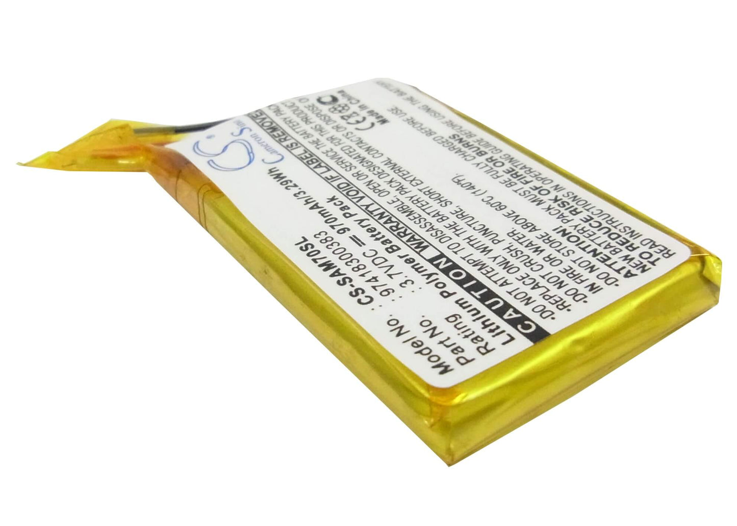 3.7V, 970mAh, Li-Polymer Battery fits Sony, Mx-m70, Mx-m75, 3.589Wh