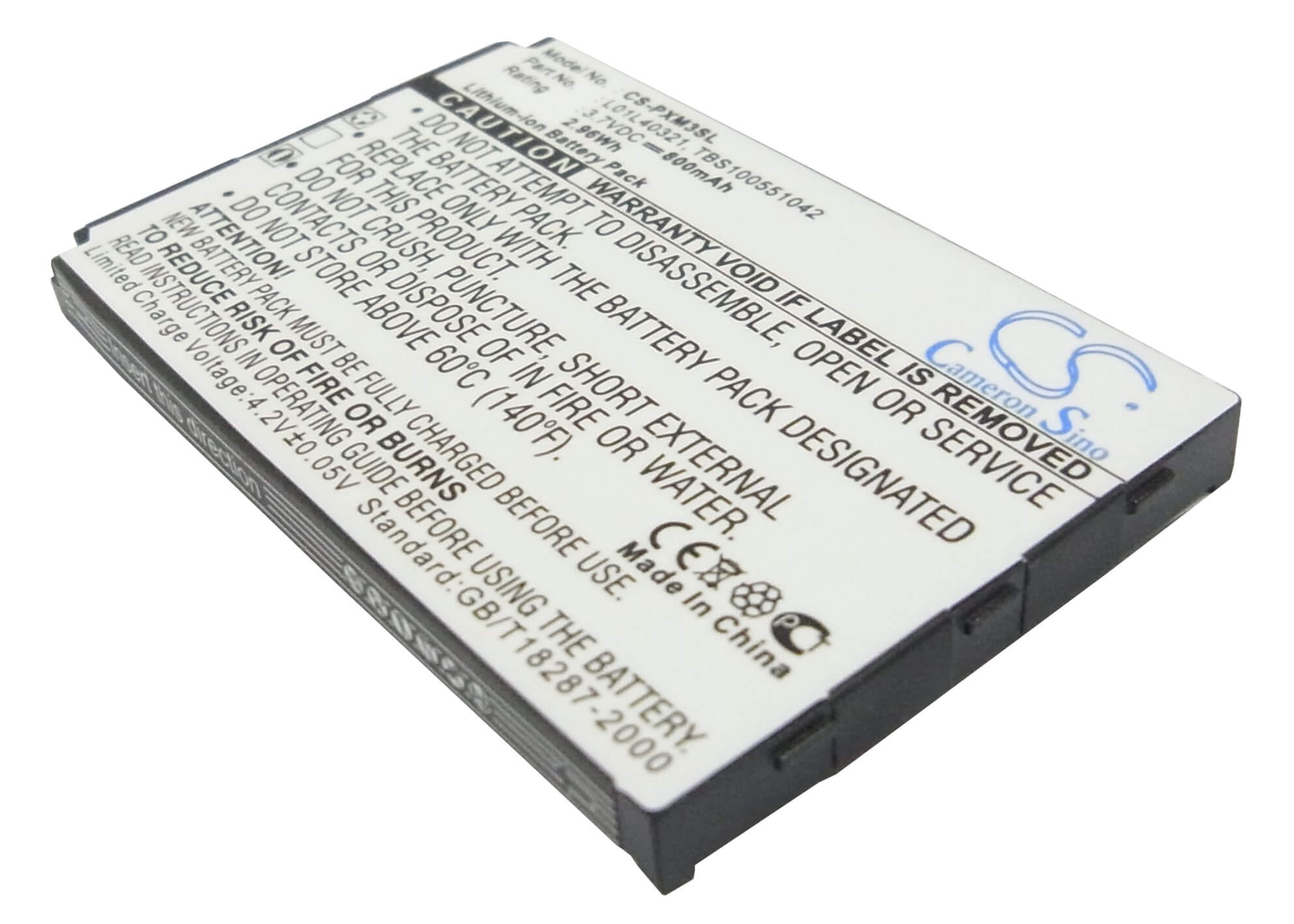 3.7V, 800mAh, Li-ion Battery fits Pioneer, Gex-xmp3, Xmp3h1, 2.96Wh