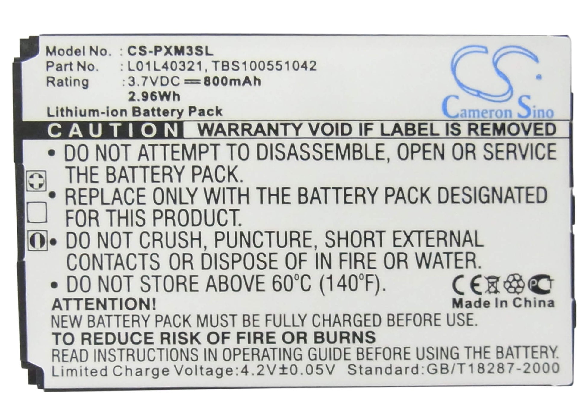 3.7V, 800mAh, Li-ion Battery fits Sirius, Gex-xmp3, Xmp3h1, 2.96Wh