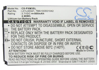 3.7V, 800mAh, Li-ion Battery fits Sirius, Gex-xmp3, Xmp3h1, 2.96Wh