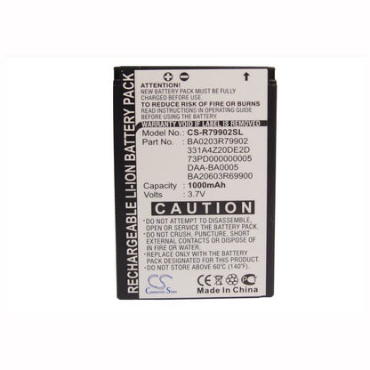 3.7V, 1000mAh, Li-ion Battery fits Creative, Jukbeox Zen Nx, Nomad, 3.7Wh