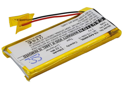 3.7V, 330mAh, Li-Polymer Battery fits Sony, Nw-e403, Nw-e405, 1.221Wh