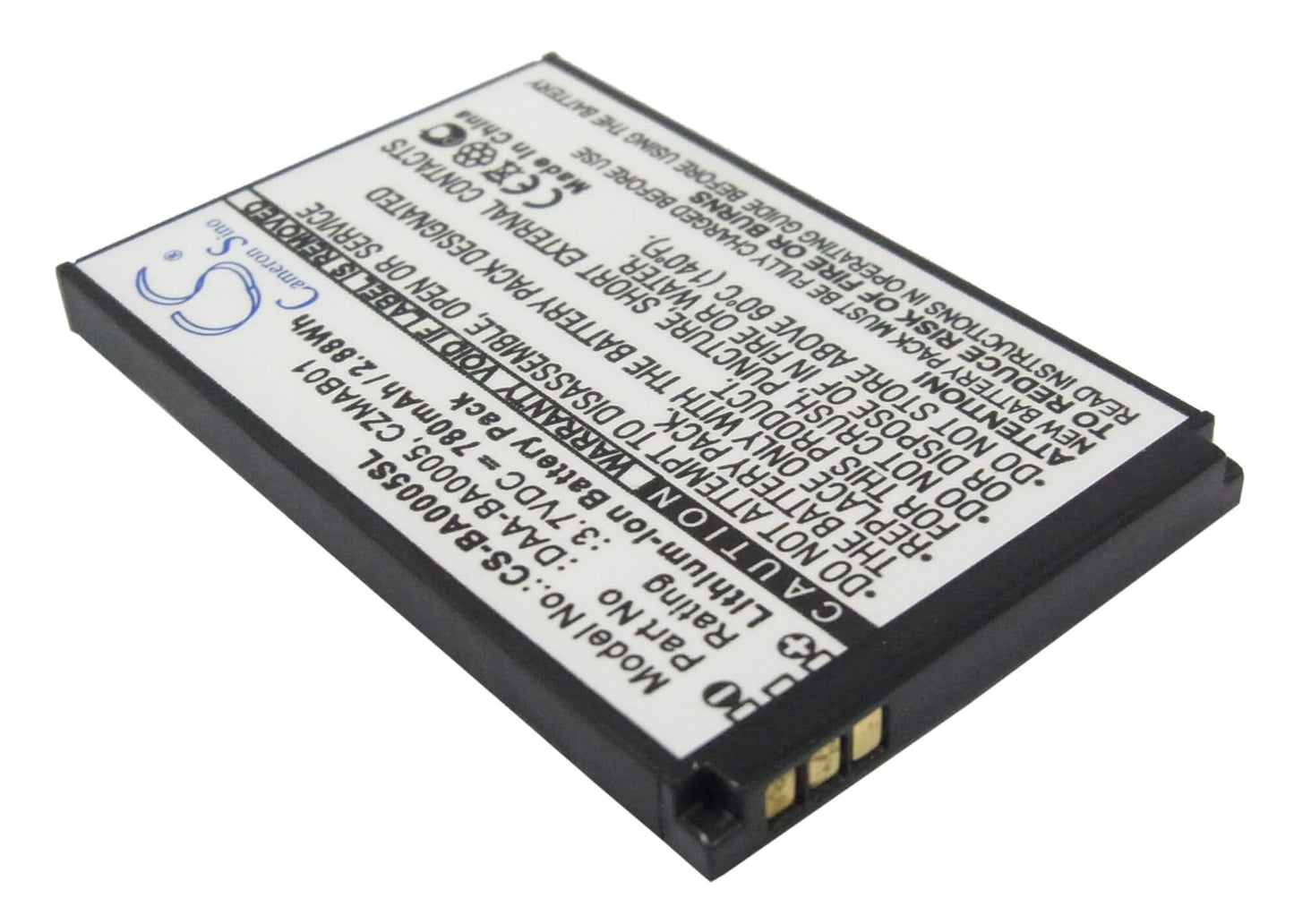 3.7V, 780mAh, Li-ion Battery fits Creative, Zen Micro, Zen Micro 4gb, 2.886Wh
