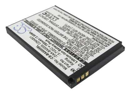 3.7V, 780mAh, Li-ion Battery fits Creative, Zen Micro, Zen Micro 4gb, 2.886Wh