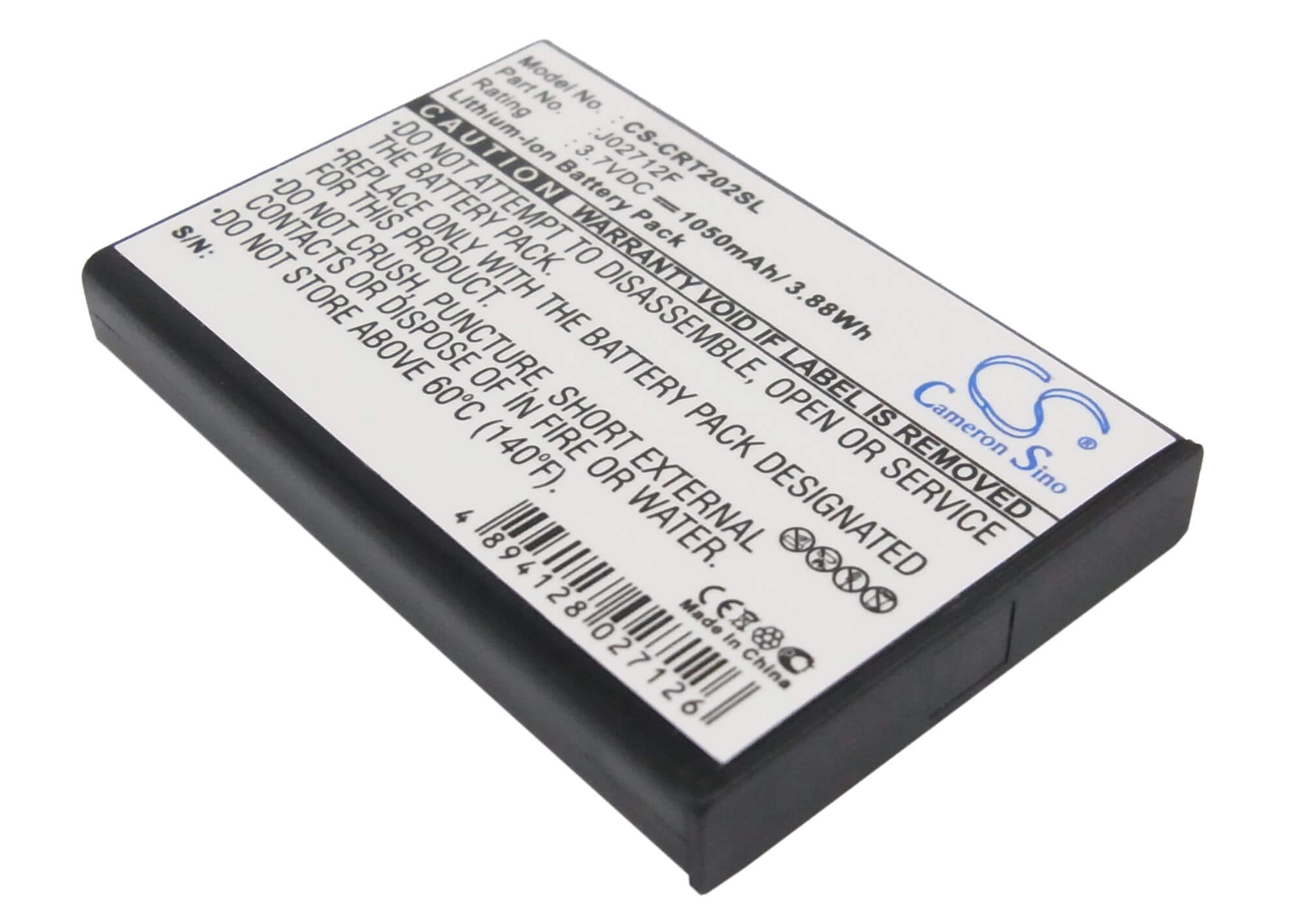 3.7V, 1050mAh, Li-ion Battery fits Creative, Vado Hd, 3.885Wh