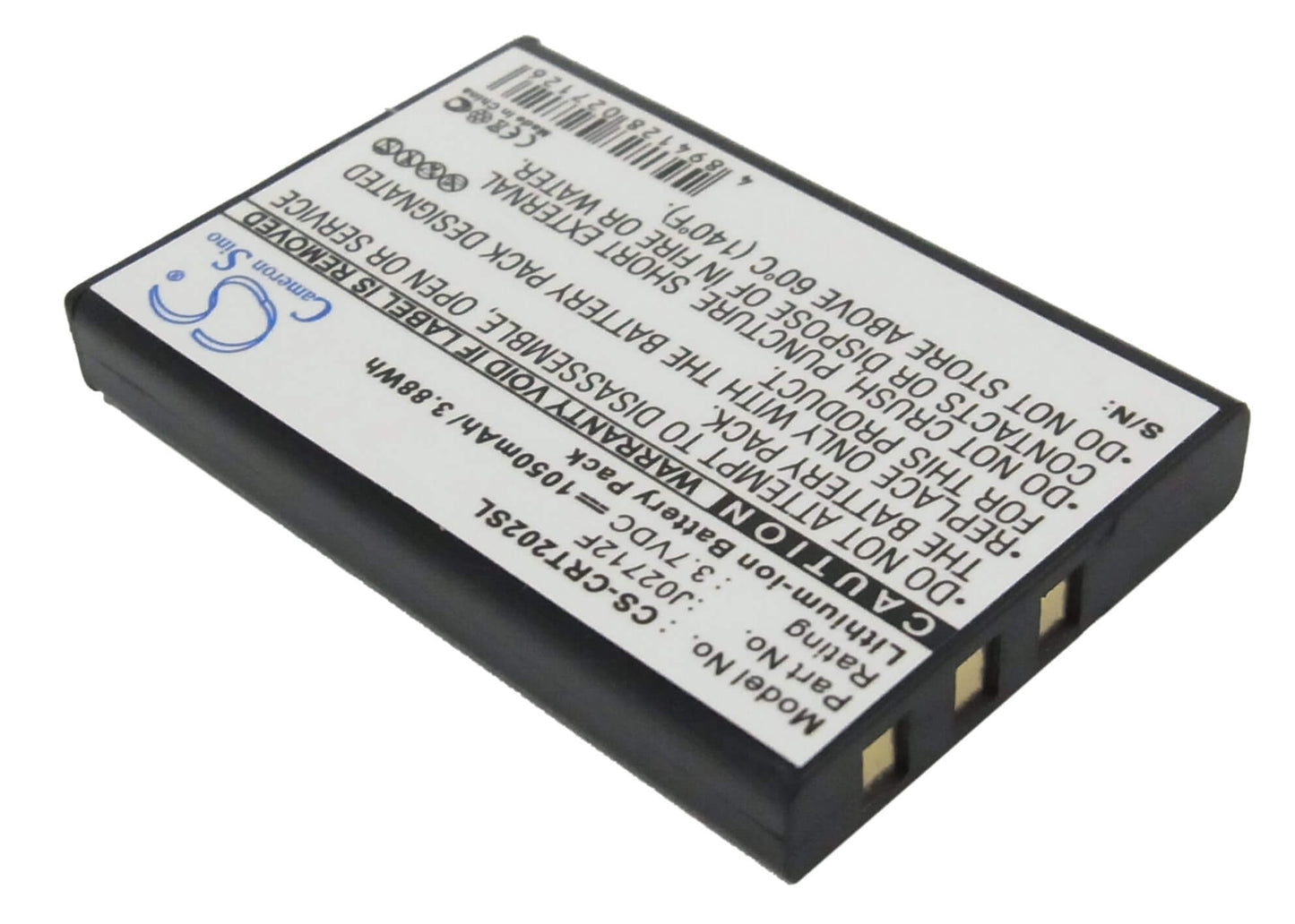 3.7V, 1050mAh, Li-ion Battery fits Creative, Vado Hd, 3.885Wh