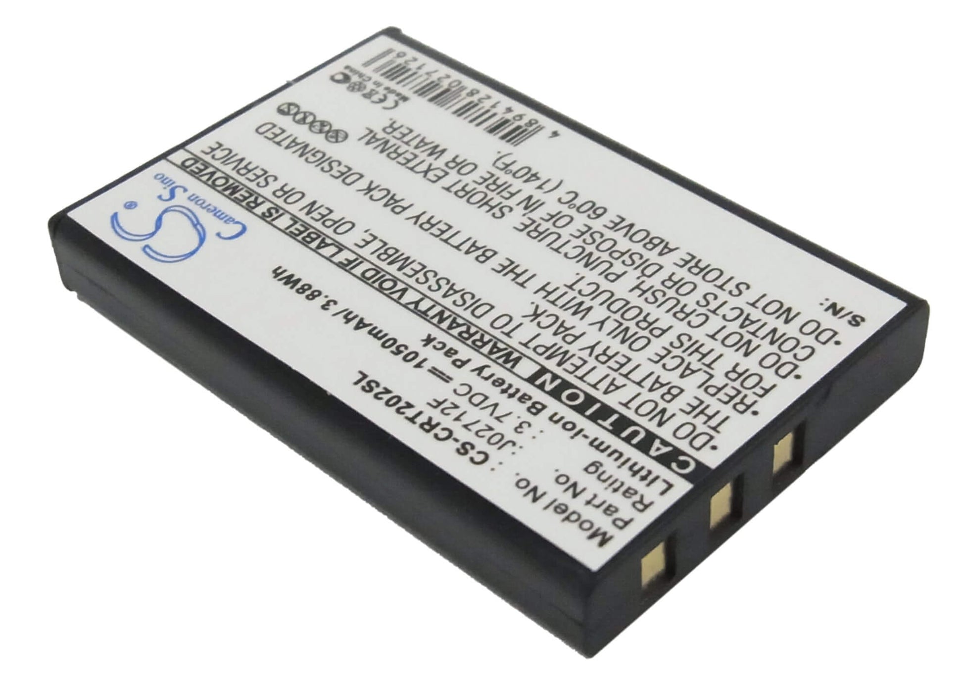 3.7V, 1050mAh, Li-ion Battery fits Creative, Vado Hd, 3.885Wh
