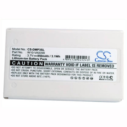 3.7V, 850mAh, Li-ion Battery fits Minon, Dmp-3, 3.145Wh