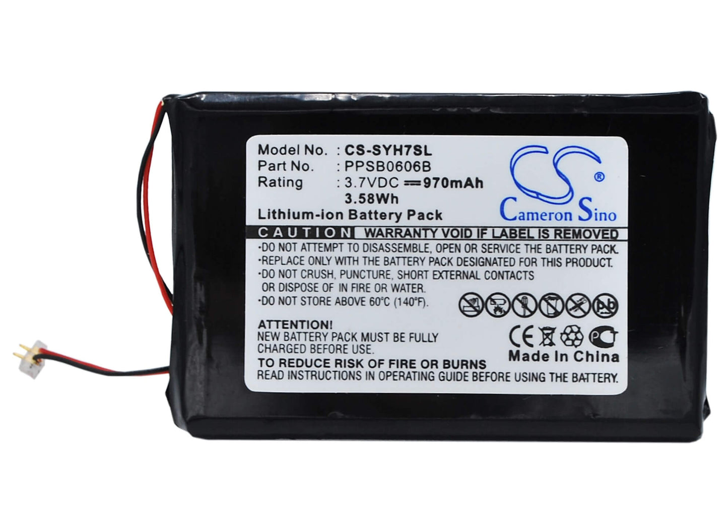 3.7V, 970mAh, Li-ion Battery fits Samsung, Yp-yh7, 3.589Wh
