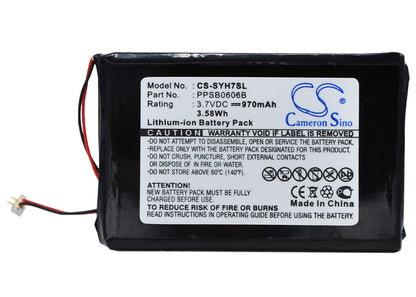 3.7V, 970mAh, Li-ion Battery fits Samsung, Yp-yh7, 3.589Wh